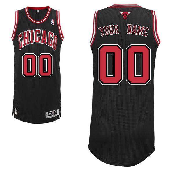 Men Chicago Bulls Black Custom Authentic NBA Jersey->customized nba jersey->Custom Jersey